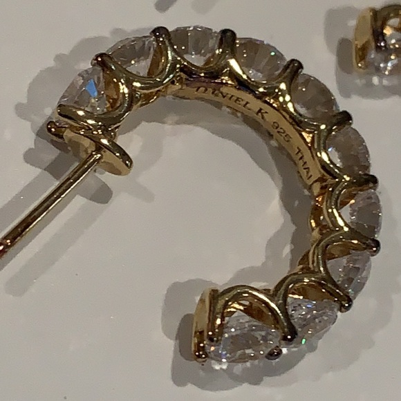 Uternity Hoop Earrings Sterling Silver 925 14K YG - Picture 9 of 12